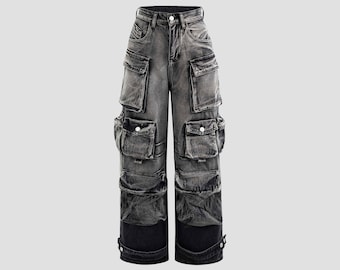 Vintage PACO Wide Leg Jeans 90s Y2K Denim Cargo - Size 34 x