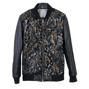Men&#39;s Reversible Varsity Bomber Jacket – Leather and Wool Letterman Jacket – Stylish Black Baseball Jacket – Stylish Bomber Varsity Jacket