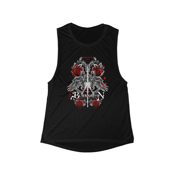 Black Griffin Rose Tour Women's Flowy Scoop Muscle Tank