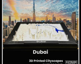 Paisaje urbano de Dubái en 3D: enmarcado y con detalles de lujo