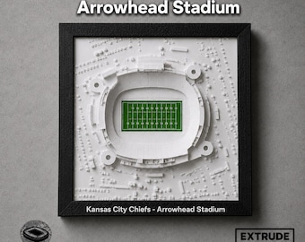 Kansas City Chiefs - Maqueta del estadio Arrowhead impresa en 3D, decoración de escritorio de fútbol americano de la NFL, regalo de los Chiefs, recuerdos deportivos
