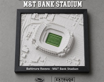 Maqueta impresa en 3D del estadio M&T Bank de los Baltimore Ravens, regalo de los Ravens, decoración de escritorio de fútbol americano, exhibición de estadio de la NFL
