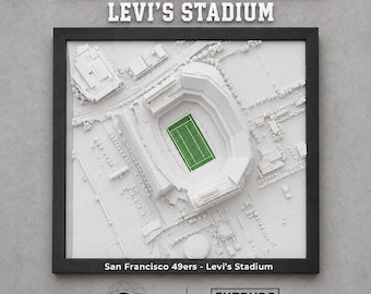 Modelo impreso en 3D del estadio Levi’s de los San Francisco 49ers, regalo de los 49ers, decoración de escritorio de fútbol americano, exhibición de estadios de la NFL