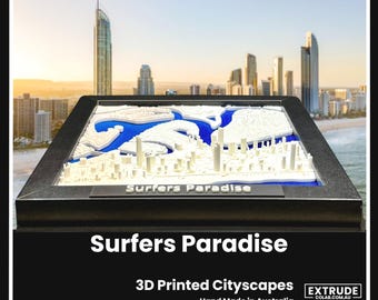 Paisaje urbano 3D de Surfers Paradise: enmarcado y con lujosos detalles.