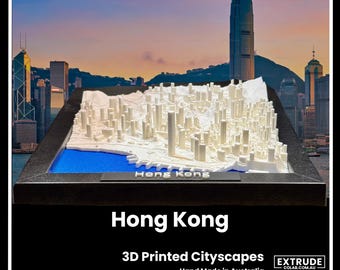 Paisaje urbano de Hong Kong en 3D: enmarcado y con detalles de lujo.