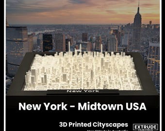 Paisaje urbano 3D del Midtown de Nueva York: enmarcado y con detalles lujosos