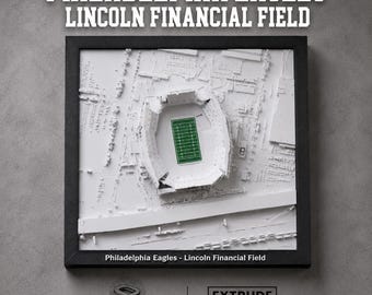 Maqueta impresa en 3D del estadio Lincoln Financial Field de los Philadelphia Eagles, regalo de los Eagles, decoración de escritorio de fútbol americano, exhibición de estadio de la NFL