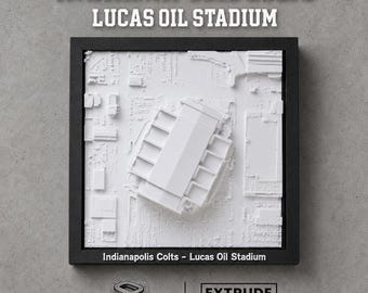 Maqueta impresa en 3D del estadio Lucas Oil de los Indianapolis Colts, decoración de escritorio con temática de estadio de fútbol americano, regalo para aficionados de los Colts, expositor de recuerdos deportivos.