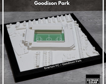Maqueta 3D del estadio Goodison Park del Everton FC: Miniatura coleccionable emblemática del fútbol