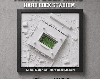 Estadio Hard Rock de los Miami Dolphins, modelo de estadio impreso en 3D, decoración de escritorio con estadio de fútbol americano, regalo para fanáticos de los Dolphins, exhibición de recuerdos deportivos