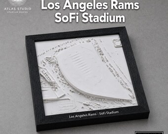 Los Angeles Rams - Maqueta del estadio SoFi, Estadio impreso en 3D, Regalo para aficionados de la NFL, Artículos de colección de fútbol americano, Decoración de los Rams, Regalo para la cueva del hombre