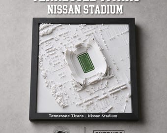 Maqueta del estadio Nissan de los Tennessee Titans impresa en 3D, regalo de los Titans, decoración de escritorio de fútbol americano, exhibición de estadio de la NFL
