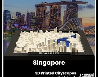 Singapore 3D Cityscape – Framed & Luxuriously Detailed