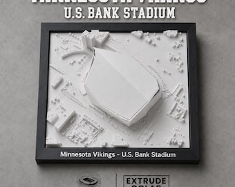 Maqueta impresa en 3D del estadio U.S. Bank de los Minnesota Vikings, regalo de los Vikings, decoración de escritorio de fútbol americano, exhibición de estadio de la NFL