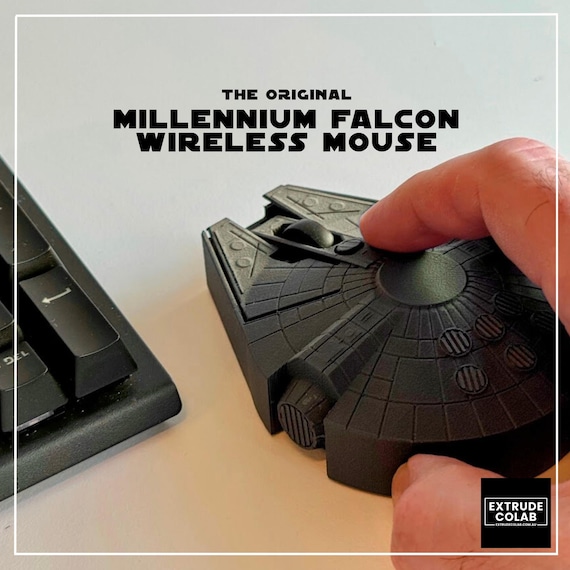 Star Wars Mouse, Millennium Falcon Wireless Mouse, Gift for men, 3D Printed Desk Accessory, Starwars Gift for Him