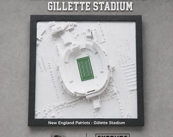 Maqueta impresa en 3D del estadio Gillette de los New England Patriots, regalo para aficionados de los Patriots, decoración de escritorio de fútbol americano, exhibición de estadios de la NFL