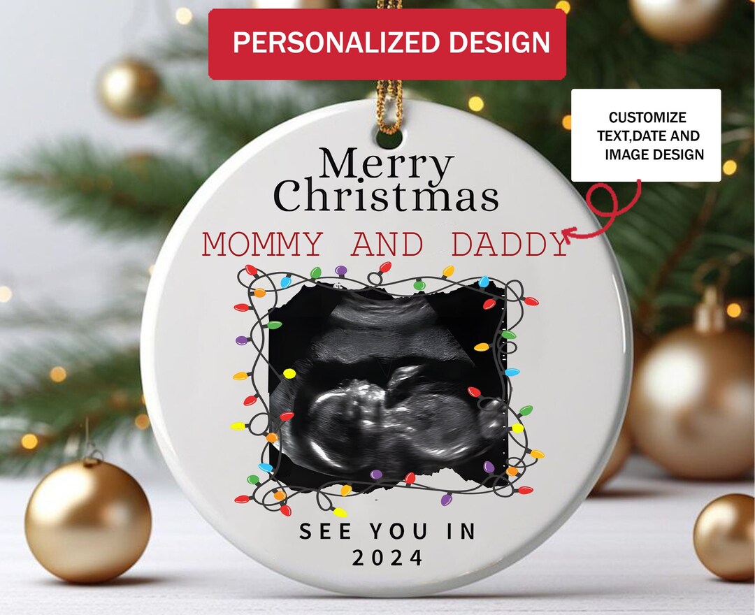 Mommy and Daddy See You in 2024 Merry Christmas Ornament, Gift for