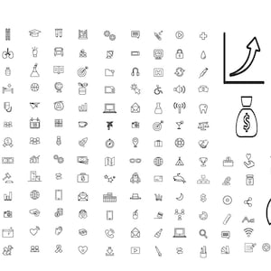 Business Icon Pack / 147 Corporate Icons / Management Icons / Modern Icon Pack / Line Office Icons / Startup + New Business Icons