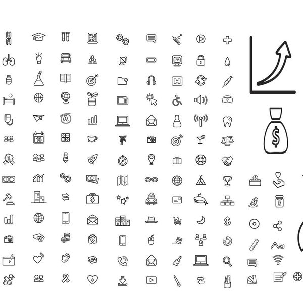 Business Icon Pack / 147 Corporate Icons / Management Icons / Modern Icon Pack / Line Office Icons / Startup + New Business Icons