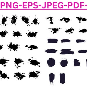 Farbklecks SVG, 45 Datei-Bundle, Farbkleckse SVG, Clipart, Vektor, Farbspritzer, Farbklecks, Schnittdateien für Cricut, Splash