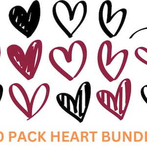 Hart SVG bundel, hart SVG, hand getrokken hart SVG, open hart SVG, doodle hart SVG, schets hart SVG, liefde SVG, Valentine SVG