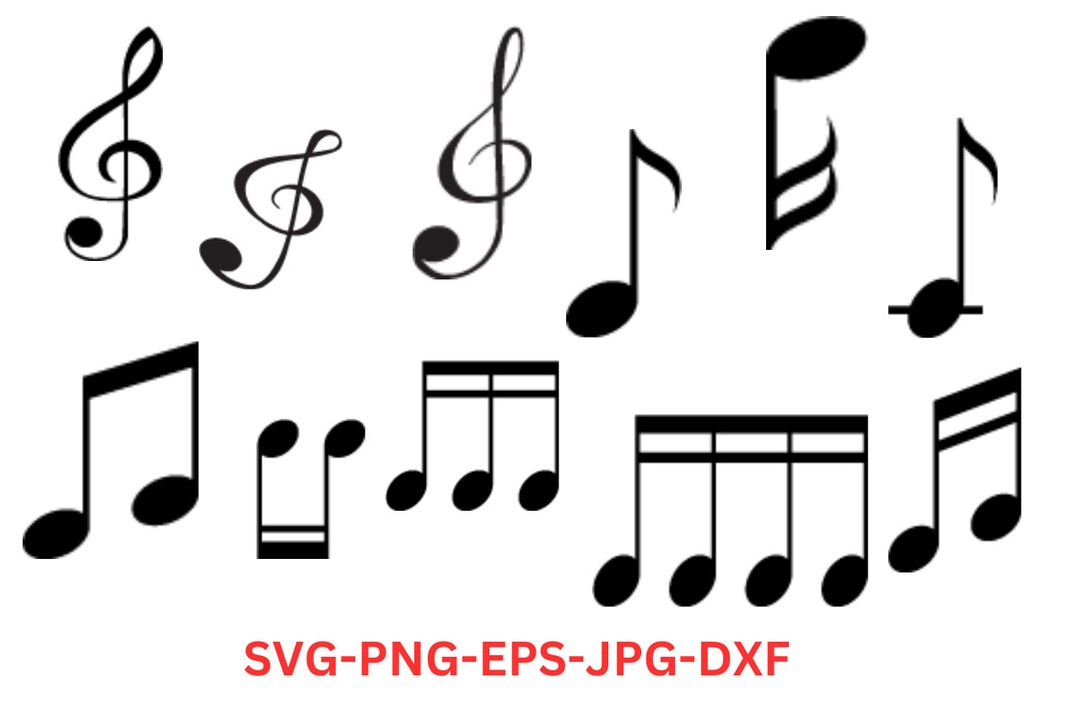 Music Notes SVG Musical Notes Clipart Music Lover Svg Files for Cricut ...