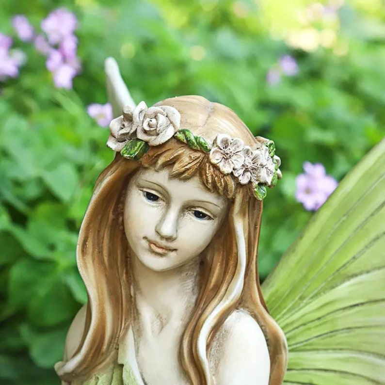 Beautiful Faerie Statue, Garden Flower Fairy, Fairy for Indoor / Outdoor Decorations, Garden