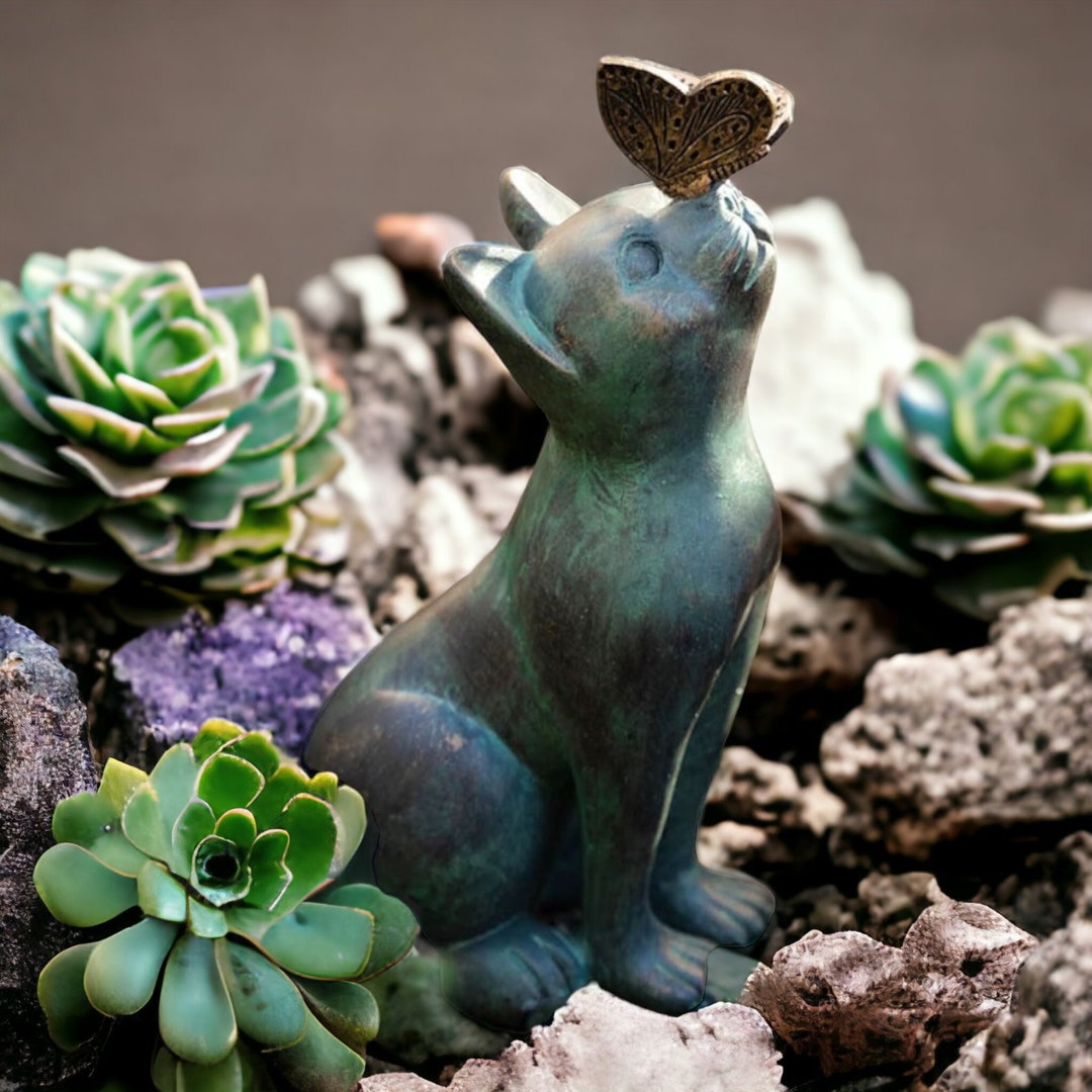 Cat Statues Outdoor, Cat Garden Decor, Cat Lawn Ornaments, Kitten