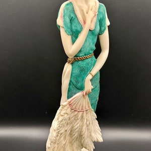 Vintage GIUSEPPE ARMANI Figurine 13” - Lady with Fan - Made in Italy