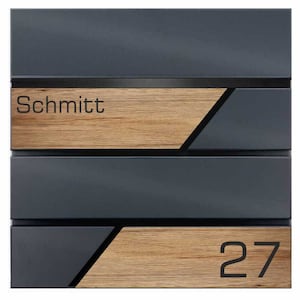 Buzón de acero inoxidable aspecto madera maciza rollo de periódico de roble personalizado 60152-UV-15_OAK