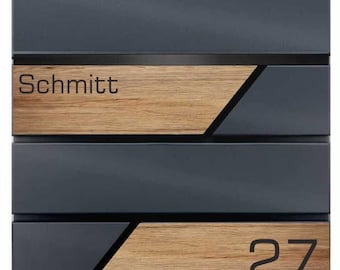 Skrzynka na listy ze stali nierdzewnej, imitacja litego drewna, dąb, stojak na gazety, personalizowany 60152-UV-15_OAK