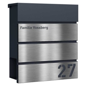 Mailbox wall mailbox newspaper compartment with stainless steel laser name plate Wi_BK_64255_Laser