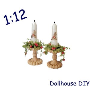 DIY 1:12 Christmas candles