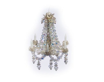 DIY 1:12 scale Chandelier Antoinette - silver