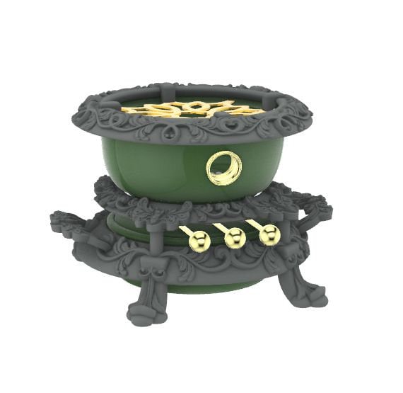 アンティークホーロー♡希少なハンドペイントの鍋とウォーマーのセット❣️ アンティークホーロー♡希少なハンドペイントの鍋とウォーマーのセット❣️