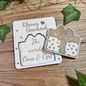 Zwangerschap aankondigen | Jij wordt Oma & Opa | Geweldig houten cadeau-idee | Voor aanstaande grootouders | Houten zwangerschapskaart