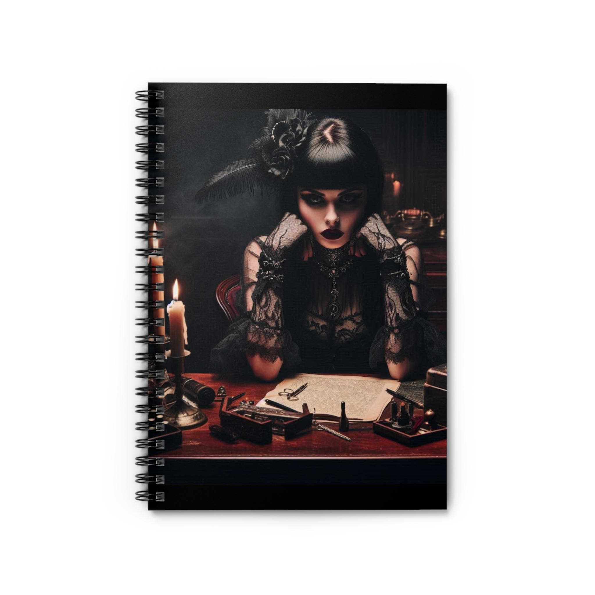 Goth Girl Mood Journal, Diary, Sketchbook - Ruled Line Spiral Notebook ...