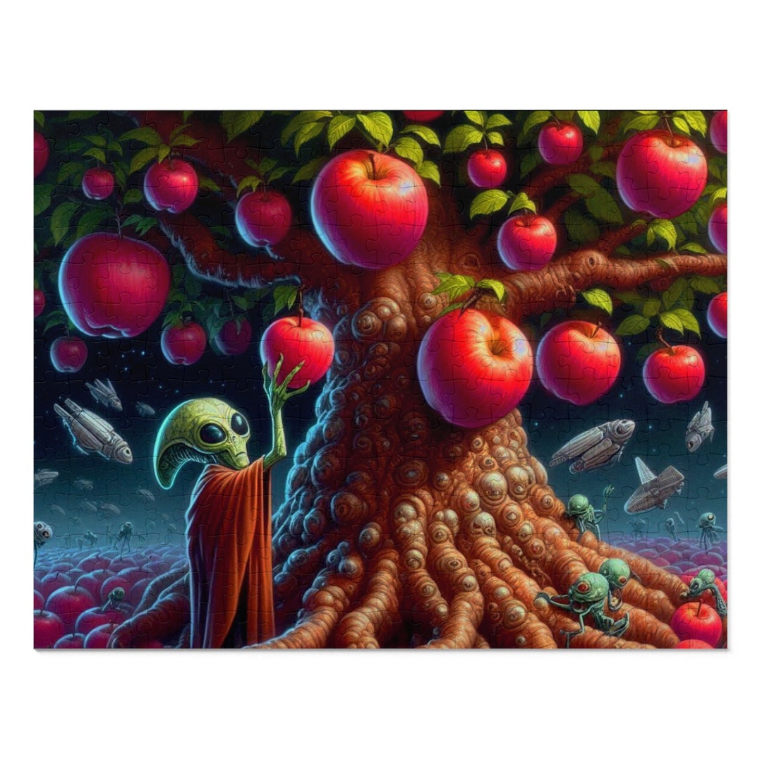 Jigsaw Puzzle, Alien Apple Picker Design, Fun and Unique Puzzle ...