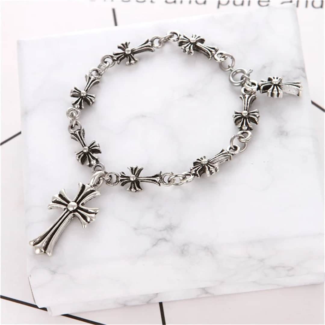 Chrome Hearts Cross Bracelet Style Vintage Braceletcouple Etsy
