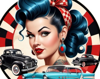 PIN-UP  オリジナルイラスト style-retro-pin-up-girl-