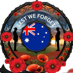 Gedenktag Australien Digitaler Download, Anzac PNG, damit wir nicht vergessen, Flandern Feld rote Mohnblume Mohnblumen Kunst, australische Flagge PNG