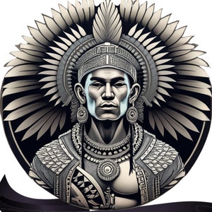 Zilveren Azteekse krijgerkunst: afdrukbare png (digitale download)