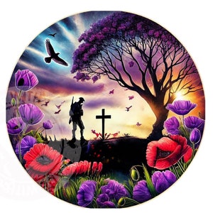 Remembrance Day Poppies digitale download, Memorial Day, Anzac PNG, Lest We Forget, We will Remember them, rode en paarse klaproos, windspinner