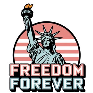 Download digital Freedom Forever | Design patriótico da Estátua da Liberdade | Arte imprimível do orgulho americano