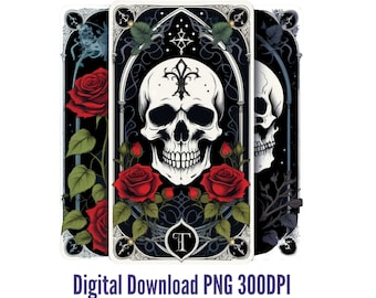 Gothic skull tarot  clipart PNG, Gothic design digital graphics, png shirts mugs cushions, Halloween png, Gothic roses graphic fantasy image