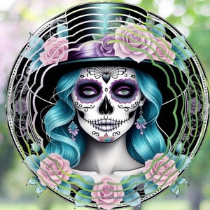 Sugar Skull PNG - Dia de los Muertos Windspiel, Digitaler Download, Windspieldesign, Sugar Skull PNG, Tag der Toten png