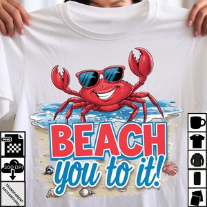 Strand Sie To It! Lustiges Krabben Strand Design PNG - Sommer Küsten Vibes - Geschenkidee zum digitalen Download