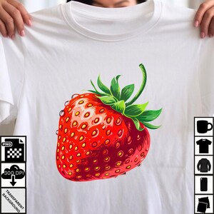 Strawberry PNG Clipart – Realistic Red Fruit Illustration | High-Resolution Digital Download for Sublimation, Crafts & Stickers