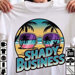 Retro Beach Sunglasses Design PNG | Funny Summer Sublimation | Tropical Vacation Clipart | Palm Tree Sunset Shirt Print | Digital Download