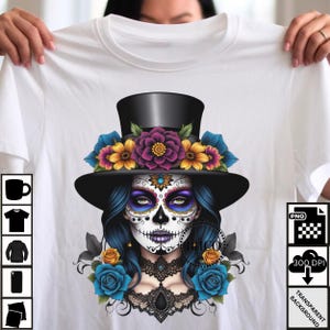 Digitaler Download Tag der Toten, La Catrina Mädchen, Zuckerschädel PNG, Erinnerung Engel, Zuckerschädel Druckkunst, Calavera Catrina Clipart,